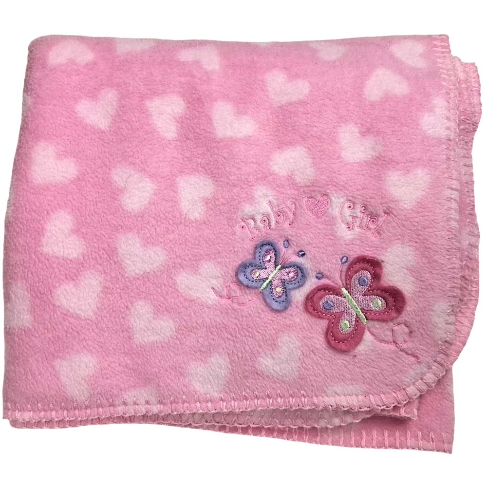 Circo Pink Heart Baby Girl Butterfly Fleece Blanket Lovey Target Soft htf Girl